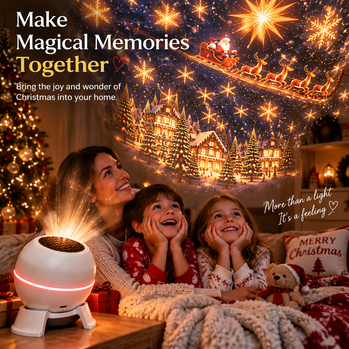 🔥 Turn Any Room Into a Christmas Wonderland – Holiday Projection Night Light