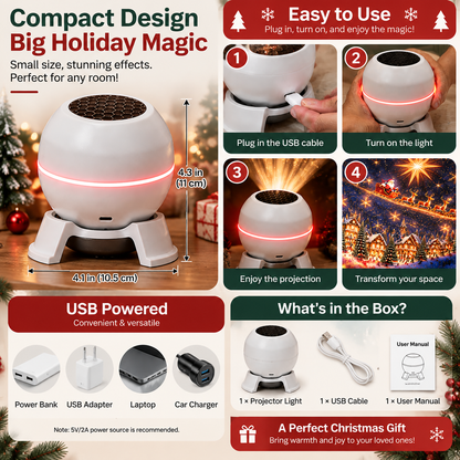 🔥 Turn Any Room Into a Christmas Wonderland – Holiday Projection Night Light