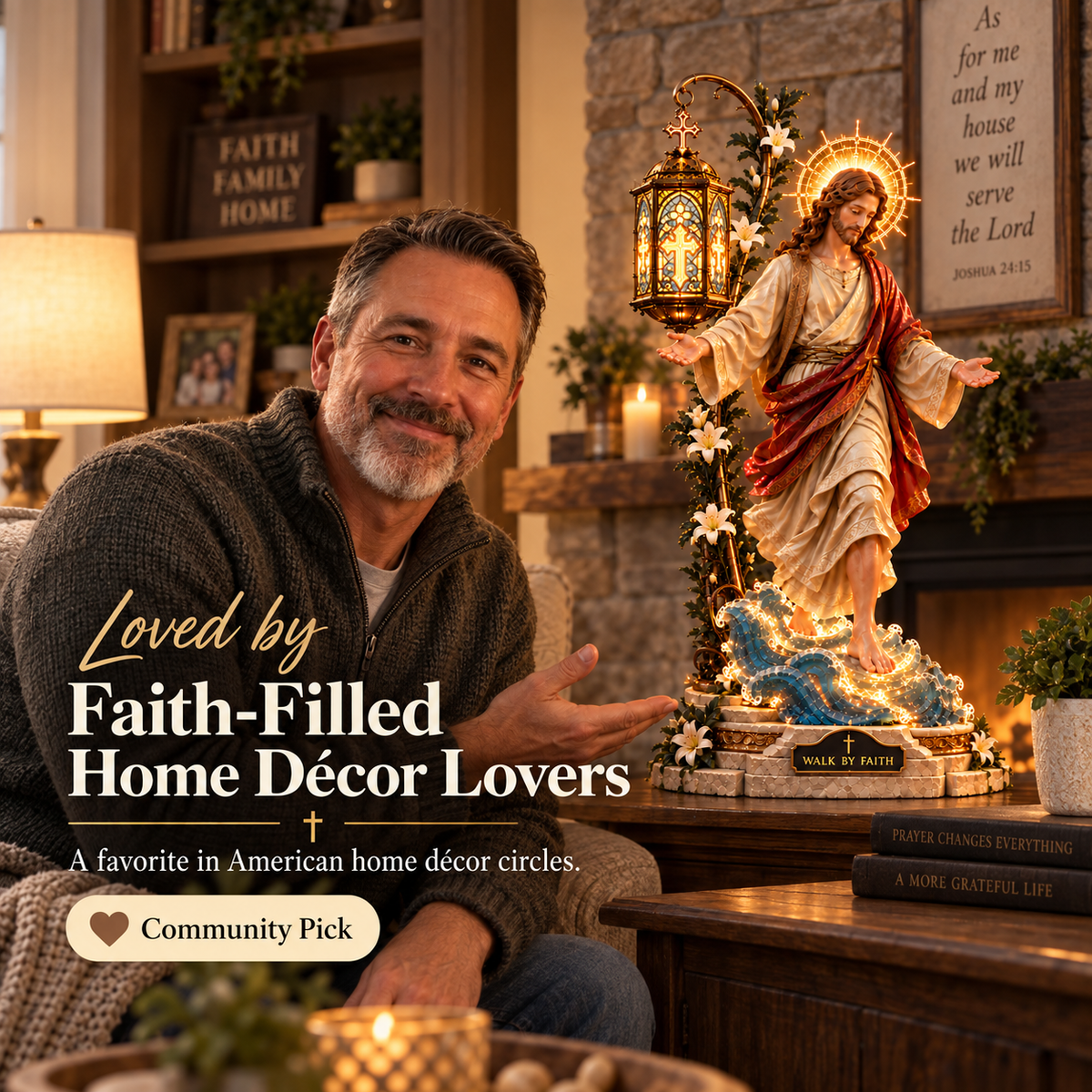 Walk by Faith Jesus light in faith filled home
