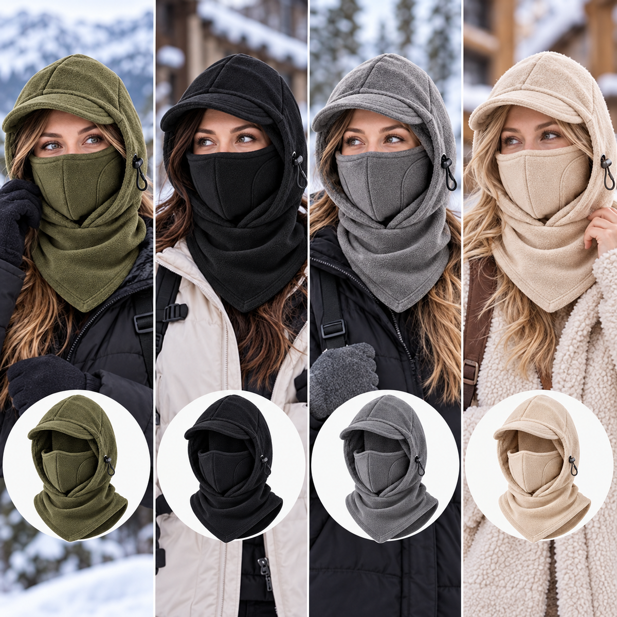 🔥Last Day 80% OFF🔥🥶Fleece Double Layer Integrated Mask Hat🥶