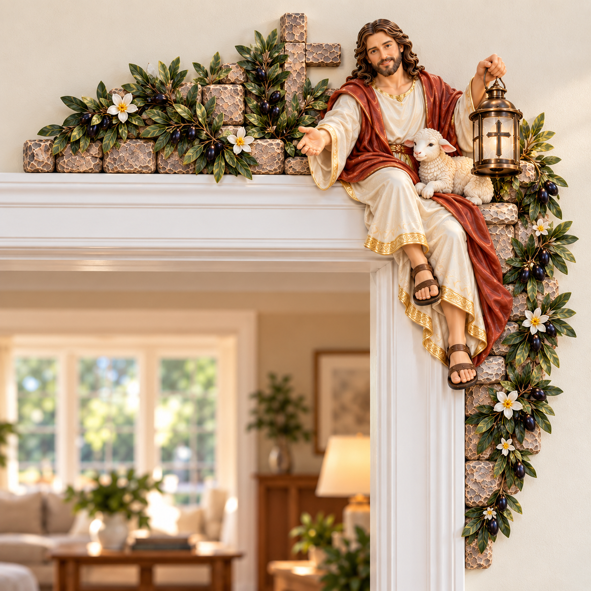 Jesus at the Doorway faith inspired corner decor