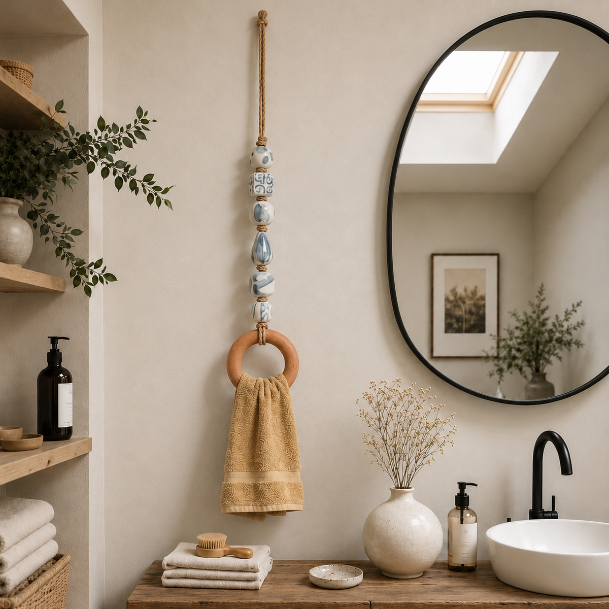 Pair of decorative towel hangers