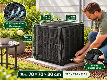 ❄️ Heavy-Duty Mesh AC Cover – All-Season Outdoor Protection