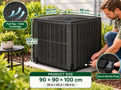 ❄️ Heavy-Duty Mesh AC Cover – All-Season Outdoor Protection