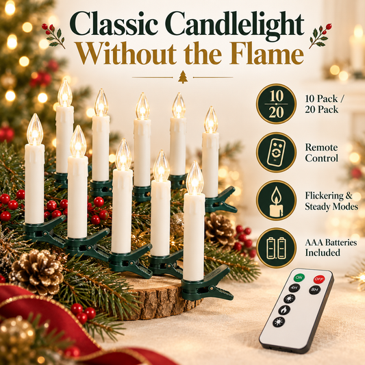 🔥Last Day 50% OFF-🕯️🎄 Flameless Christmas Candle Clip Lights