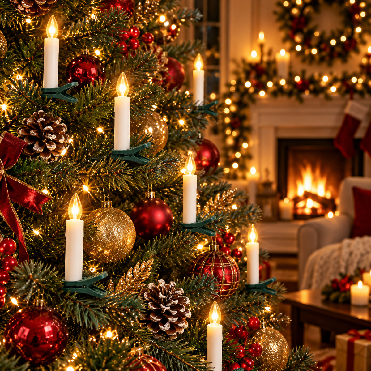 🔥Last Day 50% OFF-🕯️🎄 Flameless Christmas Candle Clip Lights