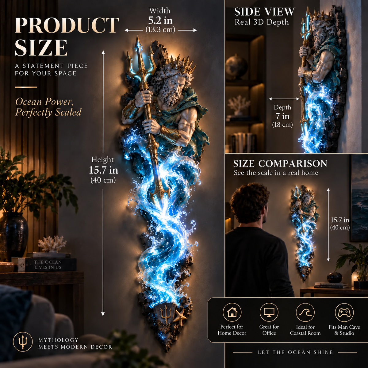 ⚡🌊 Mythological Sculpture Wall Lamp Collection 🏛✨