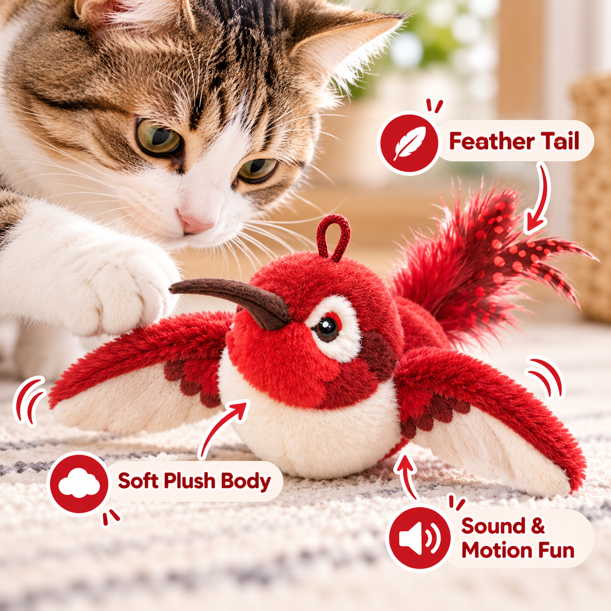 🔥Last Day 50% OFF🔥|🐤Wingman Flapping Bird Cat Toy