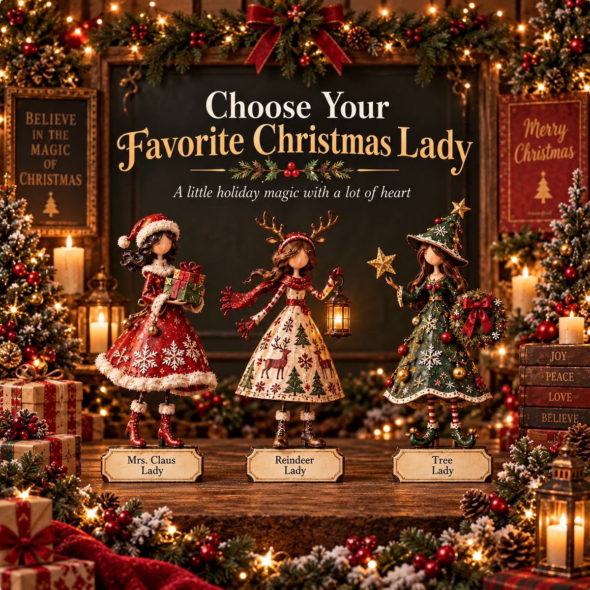 🎄Christmas Lady™ – Whimsical Hanging Holiday Ornament Collection
