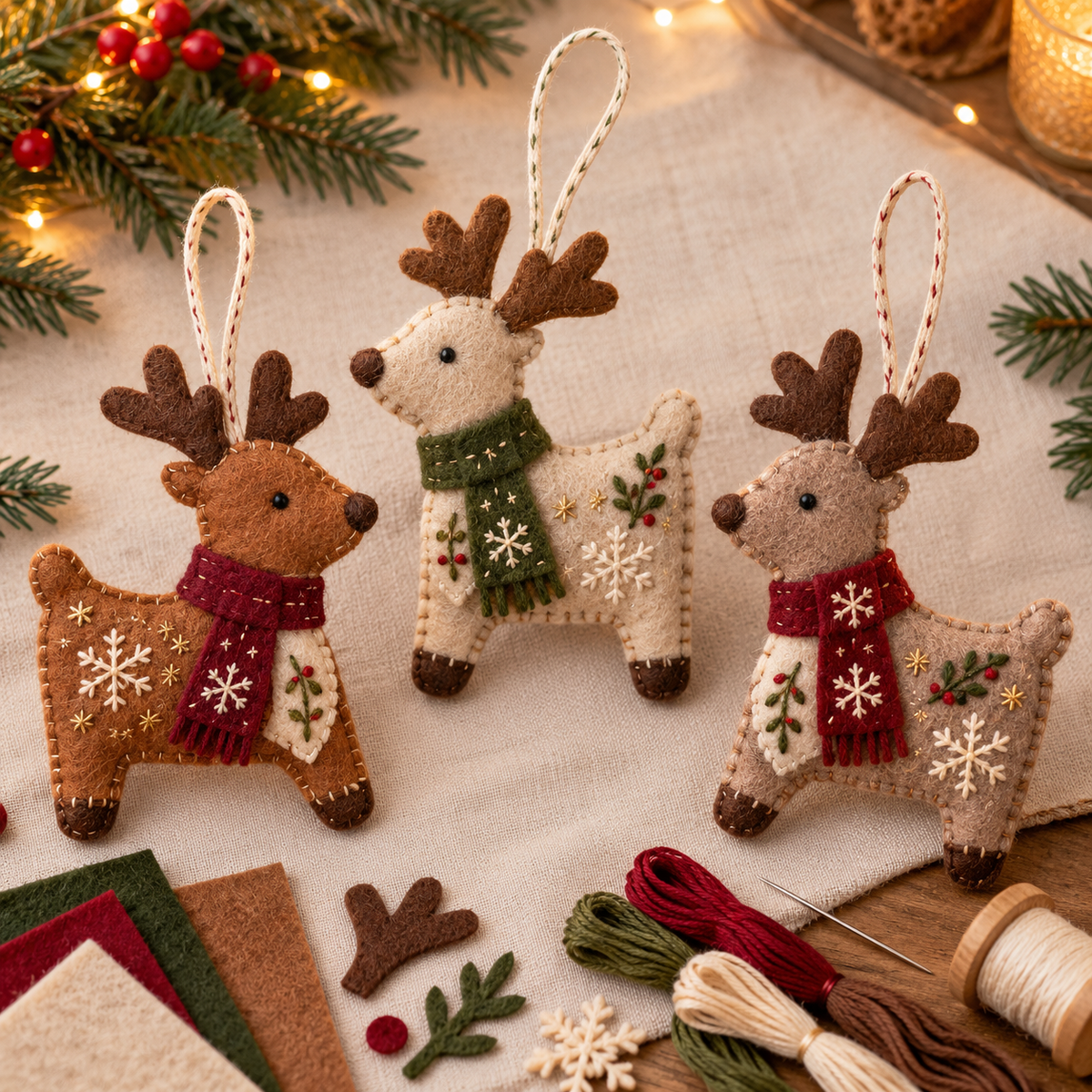 🎄 Limited-Time Christmas Sale | Festive Felt Ornament DIY Kits – Hummingbird, Santa, Snowman & Reindeer | Buy More, Save More!