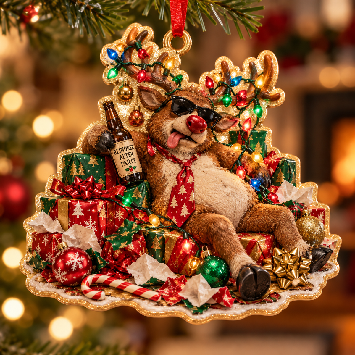 Reindeer After Party Christmas ornament
