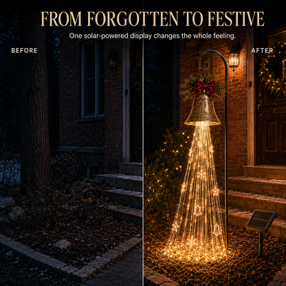 Solar Christmas Bell Waterfall Lights – Magical Outdoor Holiday Décor