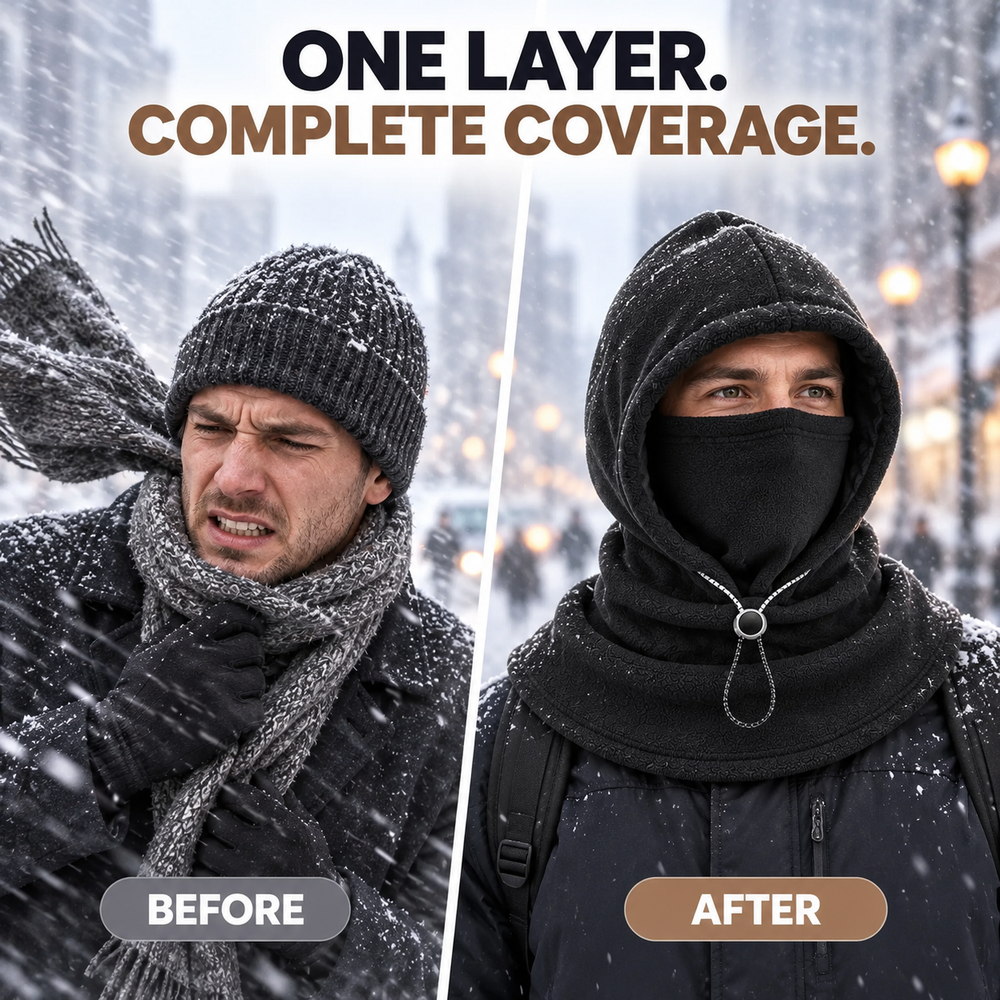 3 in 1 winter fleece hood