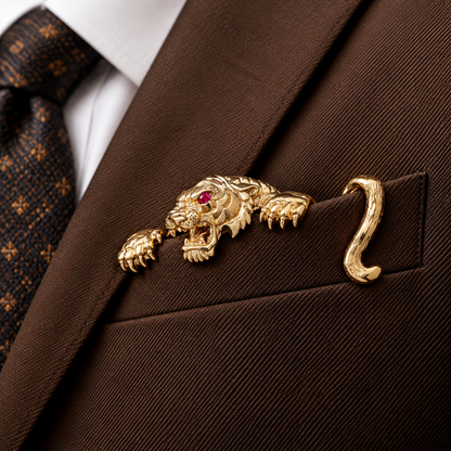 ✨ Luxury Sculpted Animal Brooch – Premium Statement Piece for Suits & Blazers
