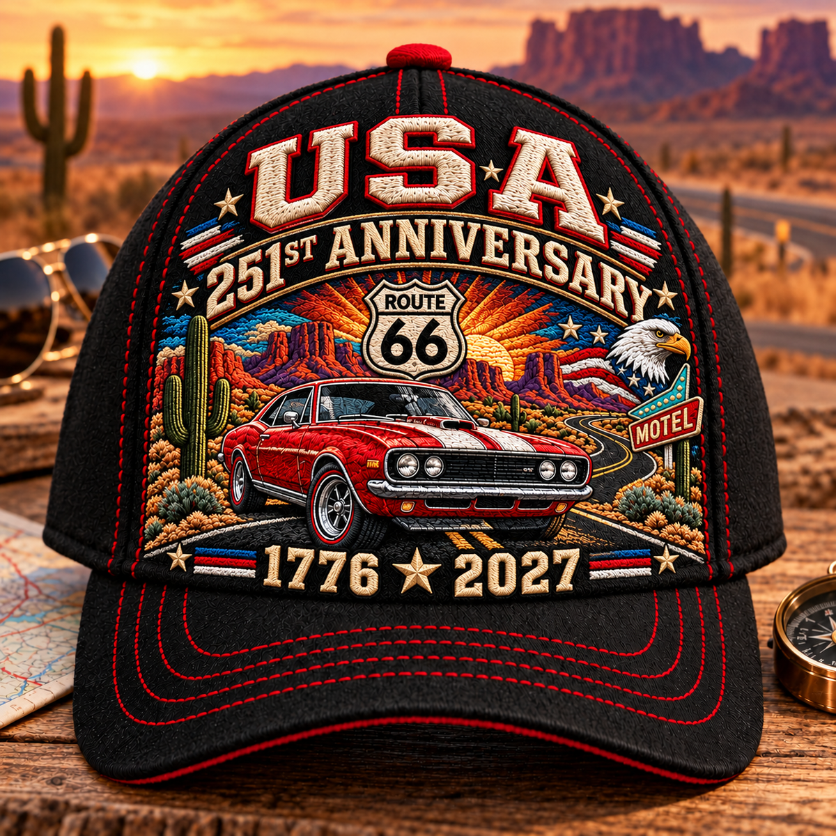 United States 251st Anniversary embroidered heritage cap