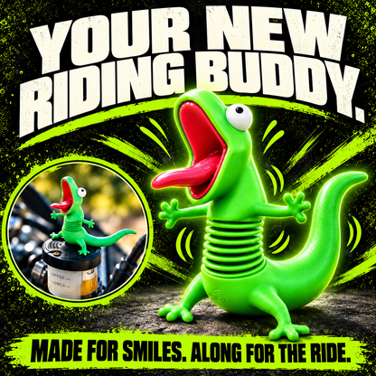 🦎🏍Wobbly Riding Buddy – Car & Motorcycle Decor🦎