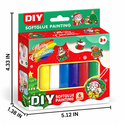 🎄❤️ Christmas DIY Charm Painting Kit – 6 Christmas Bag Charms & 6 Color Gels | Parent-Child Craft Activity🎁✨