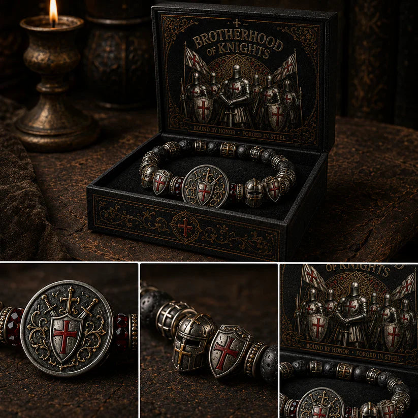 Knight inspired bracelet worn on wrist