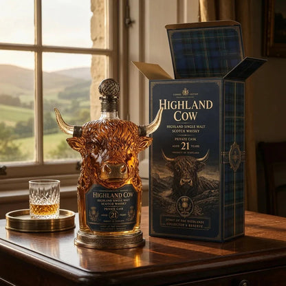 🔥 Limited-Time 50% OFF | Highland Cow Whiskey Decanter – Bold Horns, Intricate Detail & Rustic Charm | A Standout Gift for Whiskey Lovers 🐂