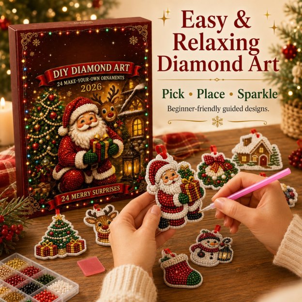 Easy Relaxing Christmas Diamond Art Craft