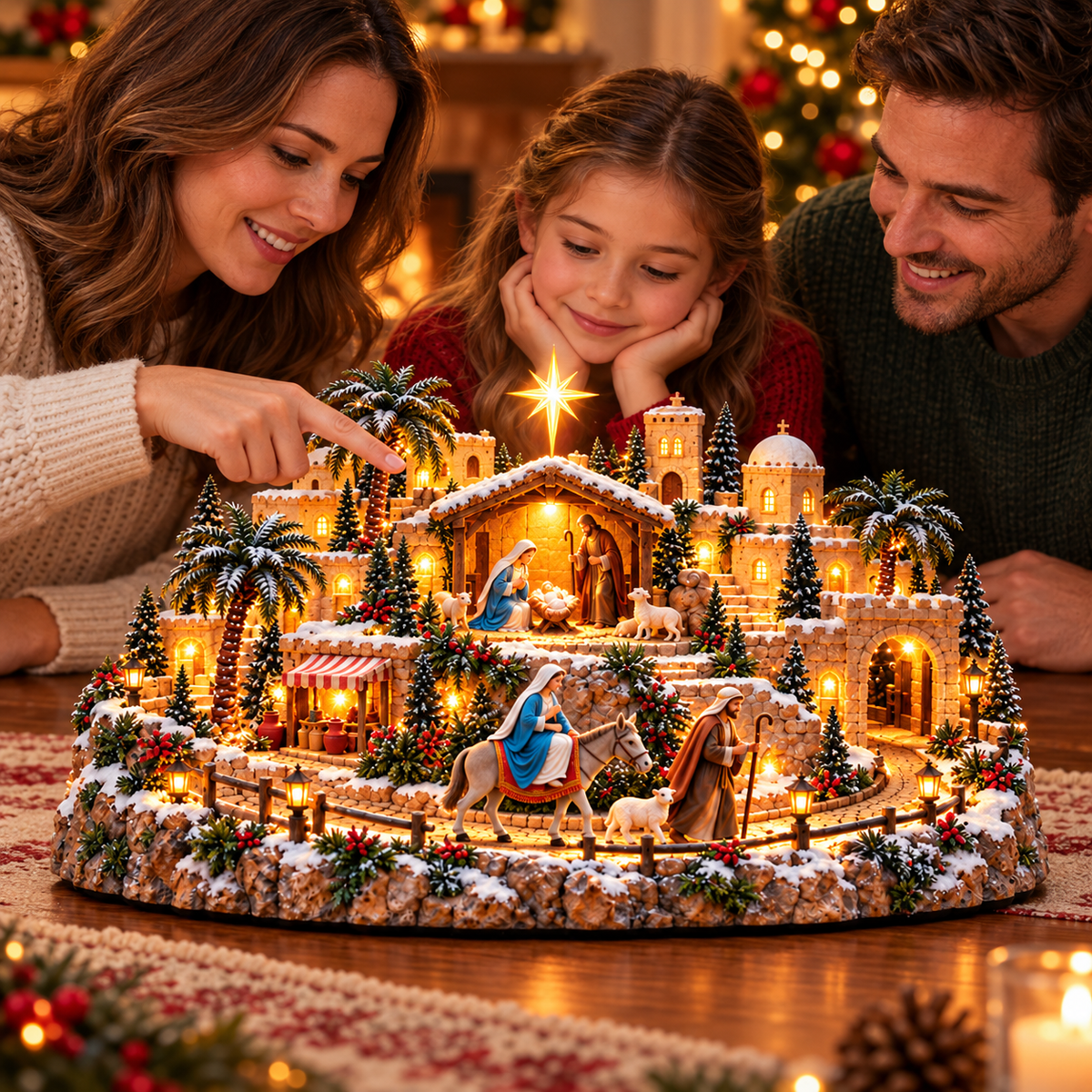 ✨🙏 Bethlehem Journey – Illuminated Nativity Christmas Display