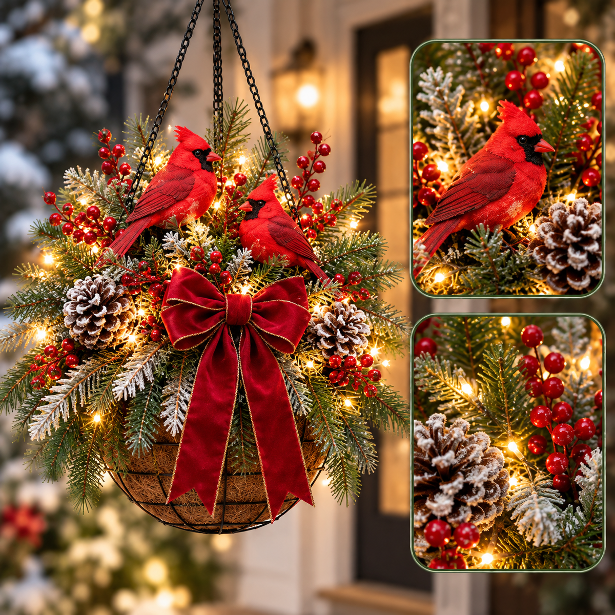 🎄Last Day 50% OFF Cardinal Christmas Glow Basket™ – Pre-Lit, Weather-Resistant & Zero Maintenance♥
