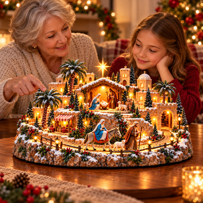✨🙏 Bethlehem Journey – Illuminated Nativity Christmas Display