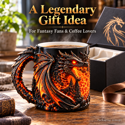 🔥 LAST DAY 50% OFF 🔥🐉 Awaken the Dragon™ – 3D Heat-Reveal Magic Mug with Color-Changing Fire & Sculpted Dragon Design 🔥☕✨
