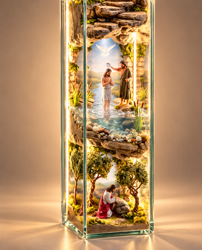 ✝️ Jesus' Life Story Illuminated Cross – 3D Biblical Scenes Night Light | Christian Home Decor & Meaningful Faith Gift ✨