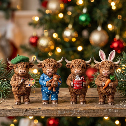 Baby Bubble 24-Day Christmas Highland Cow Advent Calendar - Card 2: Collectible Figurines Macro Details