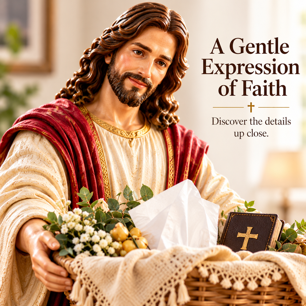 Close-up of the Jesus figurine