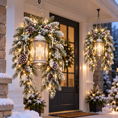🎄 Limited-Time Christmas Sale | Pre-Lit Hanging Lantern Collection – Glowing Lanterns, Cascading Greenery & 4 Festive Styles for a Magical Holiday Welcome ✨