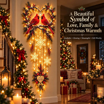 🐦 Always Together Cardinal – Lighted Christmas Wall Decor