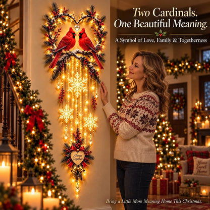 🐦 Always Together Cardinal – Lighted Christmas Wall Decor