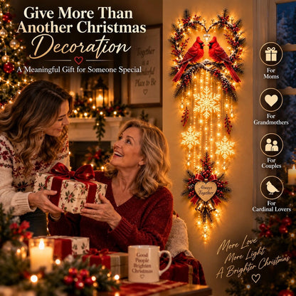 🐦 Always Together Cardinal – Lighted Christmas Wall Decor