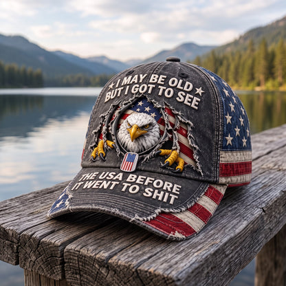 Vintage Eagle Washed Baseball Cap