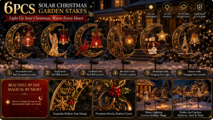 🔥LAST DAY 50% OFF  -Solar Christmas Crescent Garden Light 🎄✨