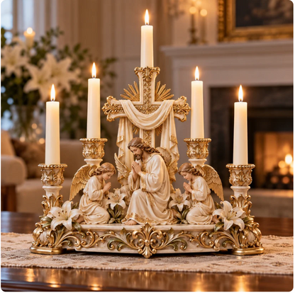 🕯️ Light Of His Presence — Sacred Christian Candleholder ✝️🤍