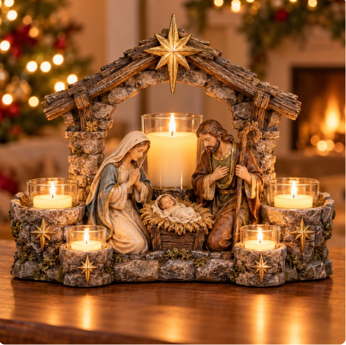 🕯️ Light Of His Presence — Sacred Christian Candleholder ✝️🤍