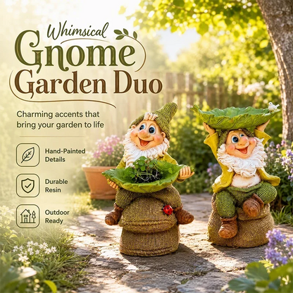 🍃 Birdie Butler Gnome™ — Whimsical Leaf Feeder Garden Statue