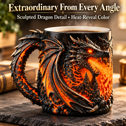 🔥 LAST DAY 50% OFF 🔥🐉 Awaken the Dragon™ – 3D Heat-Reveal Magic Mug with Color-Changing Fire & Sculpted Dragon Design 🔥☕✨