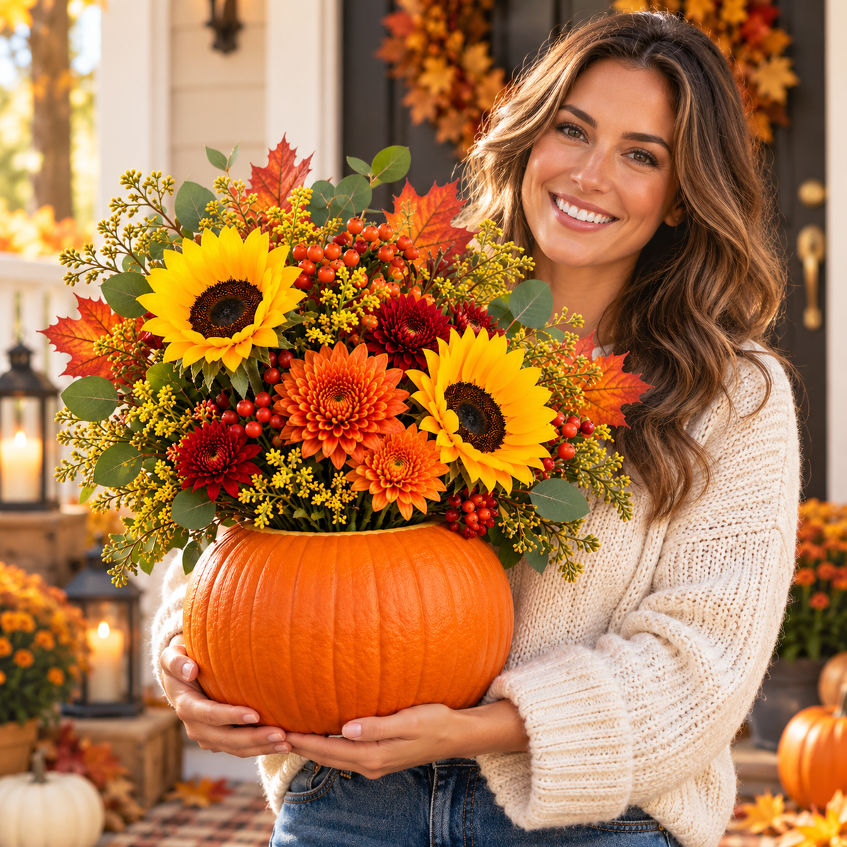 Harvest Bloom Pumpkin™ – 2-in-1 DIY Flower Vase & Fall Centerpiece