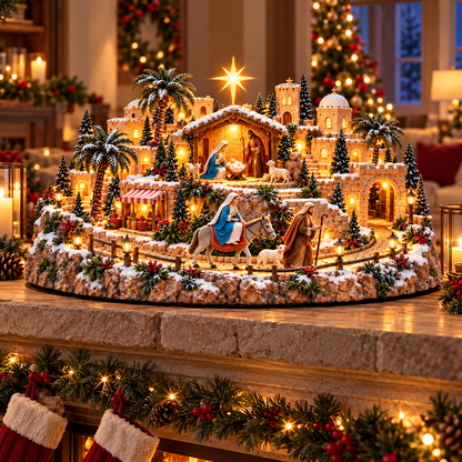 ✨🙏 Bethlehem Journey – Illuminated Nativity Christmas Display