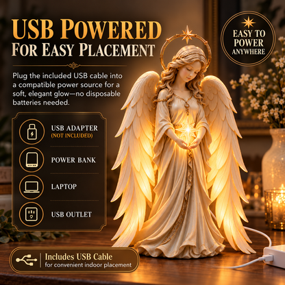 Gracefall Angel™ – Illuminated Guardian Angel Table Lamp