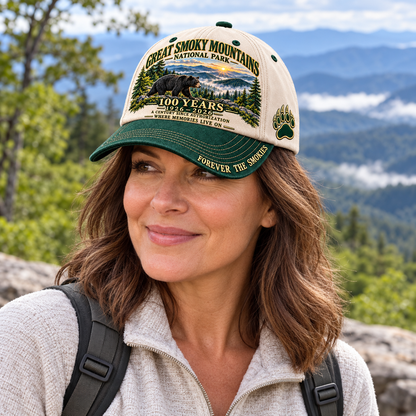 🔥 LIMITED-TIME SALE 🔥 Great Smoky Mountains 100th Anniversary Cap™ – 1926–2026 Black Bear National Park Commemorative Embroidered Hat 🐻🏔️