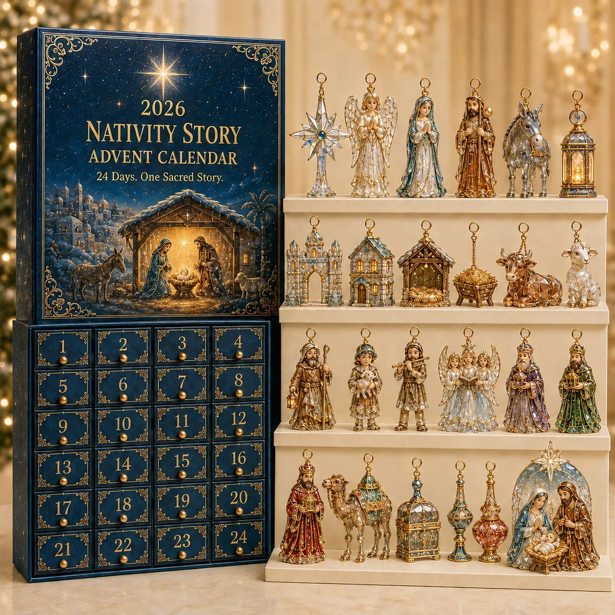 Complete 2026 Nativity Story Advent Calendar with 24 keepsakes