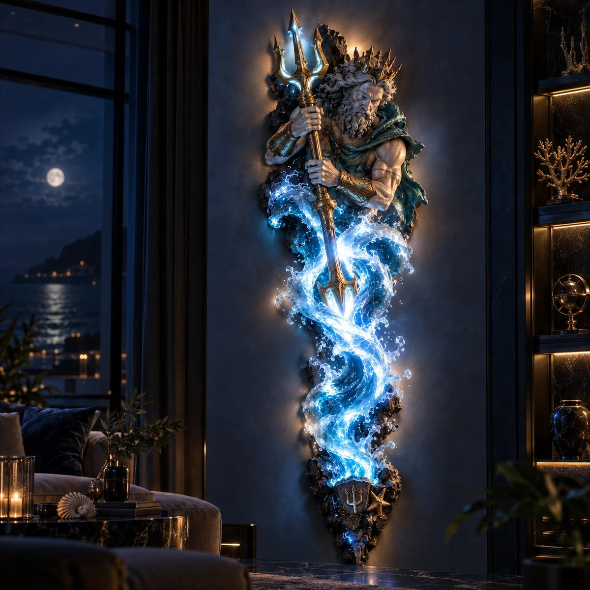 ⚡🌊 Mythological Sculpture Wall Lamp Collection 🏛✨