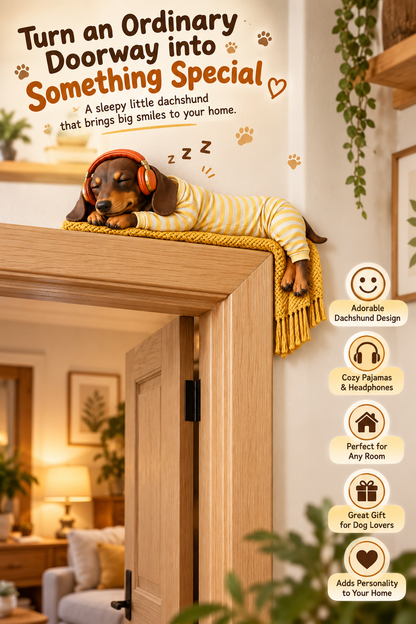 🎉2D Sleeping Dachshund Door Topper