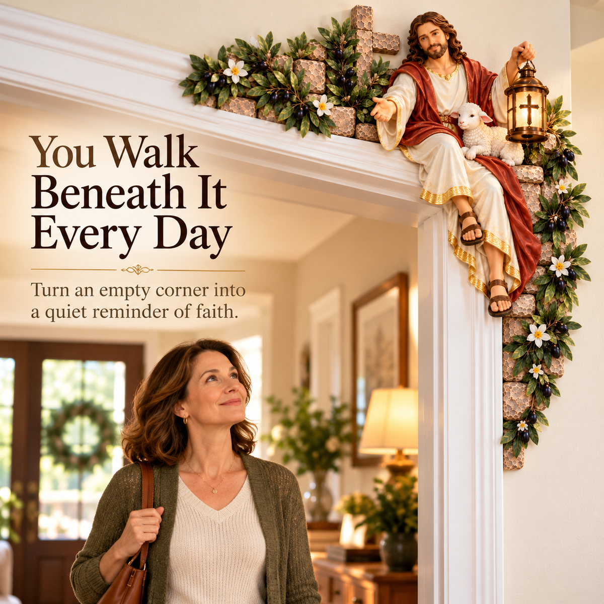 ✝️✨ Jesus at the Doorway – Faith-Inspired Corner Decor Collection✝️✨
