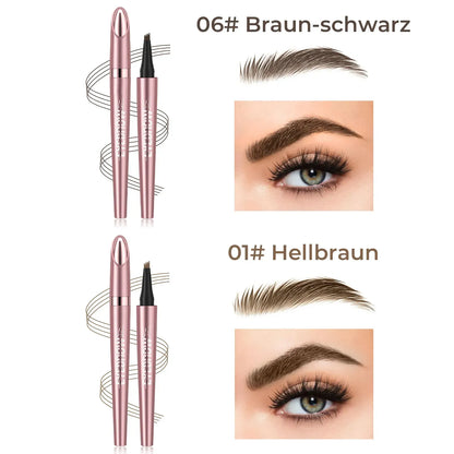 🎁✨Wasserfester Micro-Fork Augenbrauenstift, langanhaltende Brownen-Pen für natürliche, haarähnliche Striche